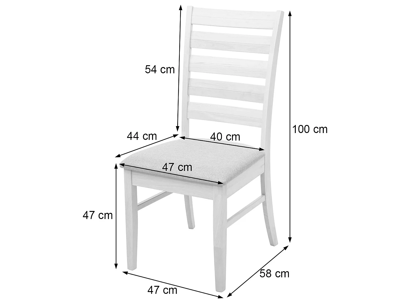 Chaise de salle à manger MCW-G47 (lot de 2),  châssis clair, gris