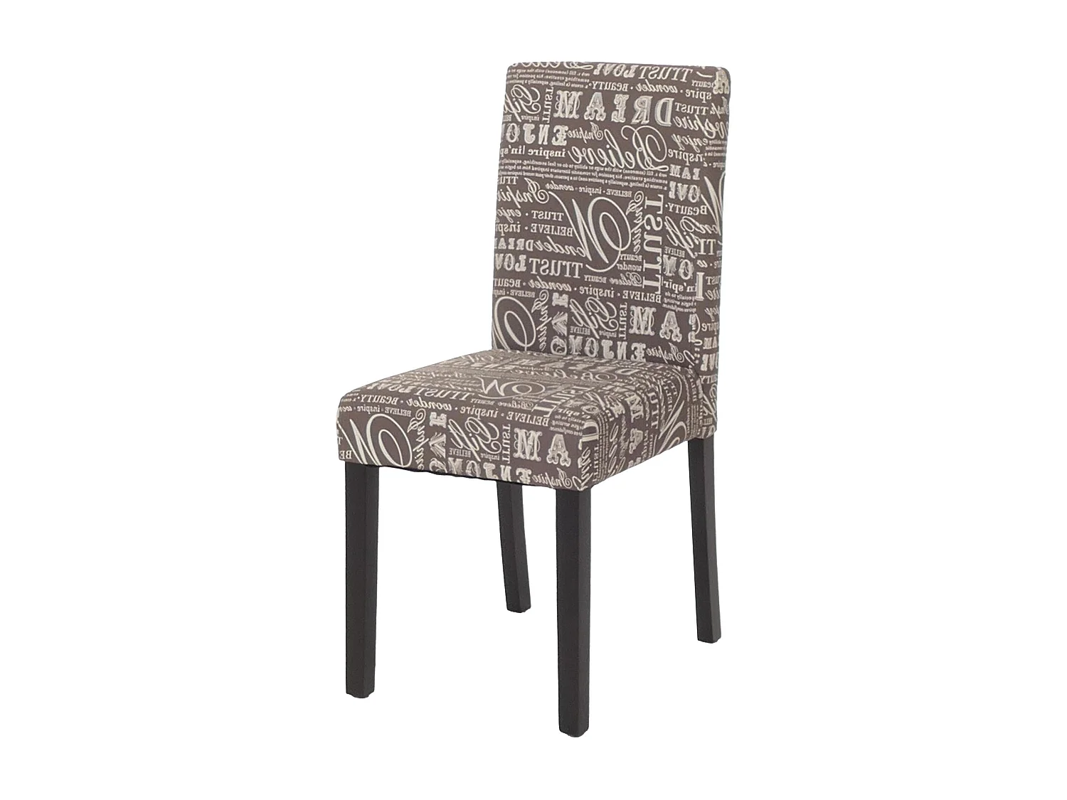 Chaise de salle à manger Littau Schriftzug,  écriture gris, pieds foncés