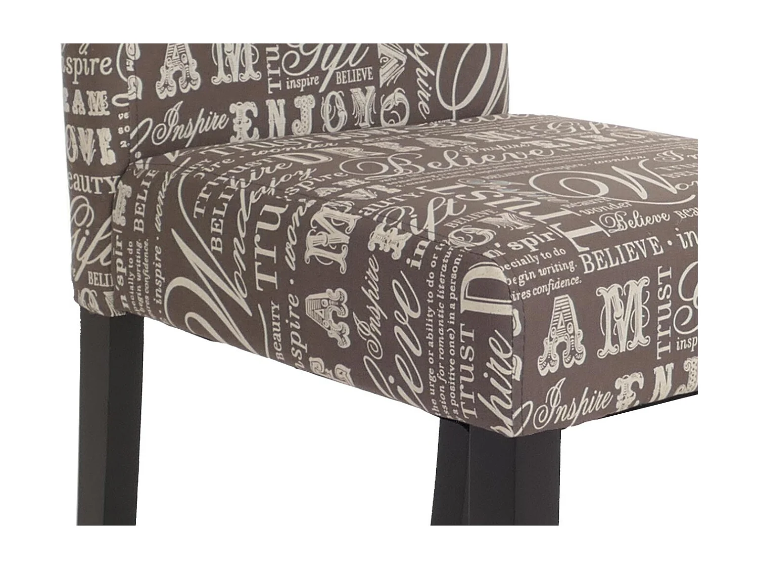 Chaise de salle à manger Littau Schriftzug,  écriture gris, pieds foncés