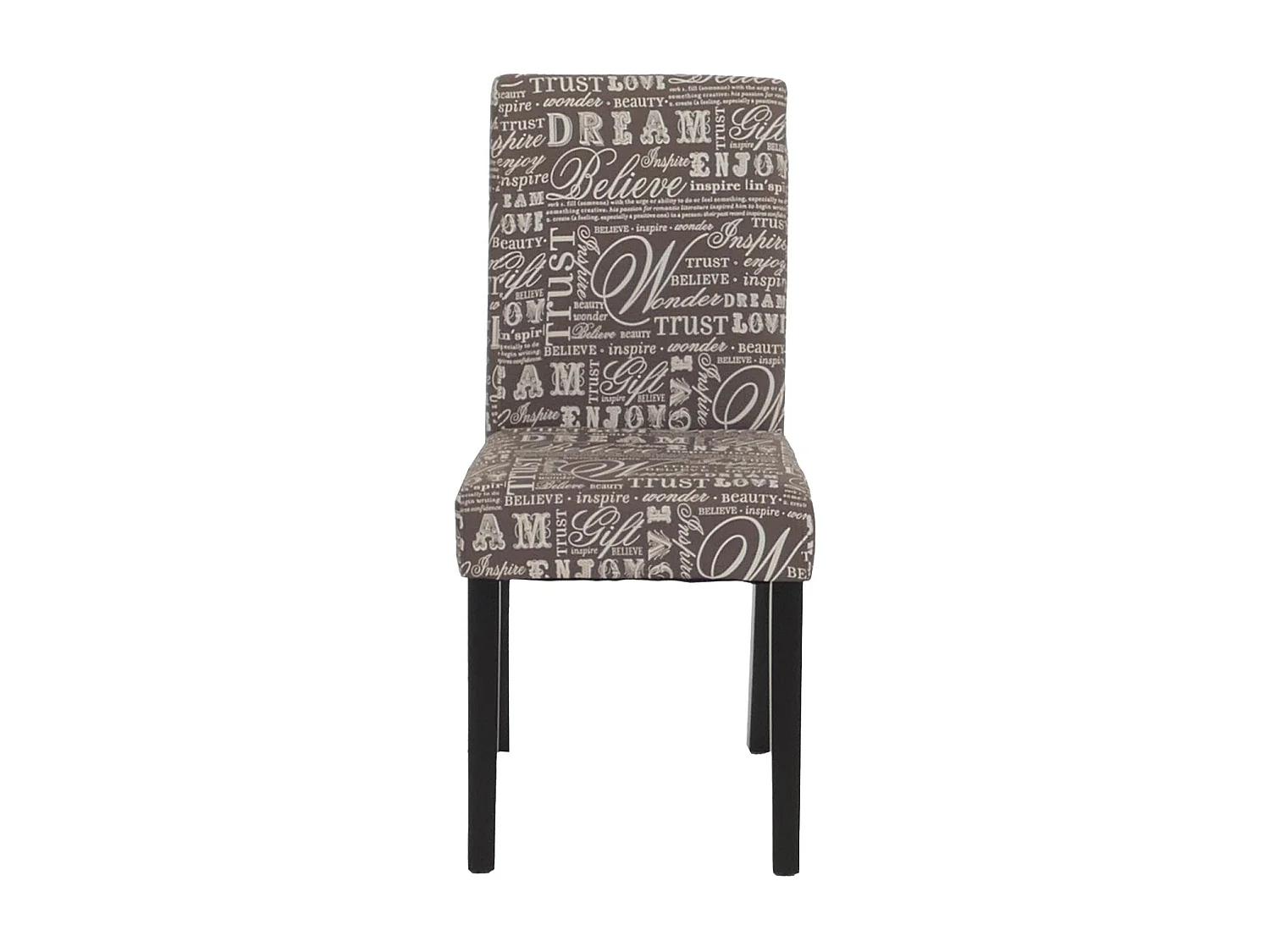 Chaise de salle à manger Littau Schriftzug,  écriture gris, pieds foncés