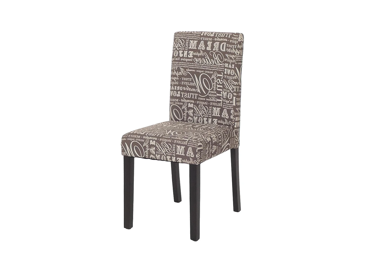 Chaise de salle à manger Littau Schriftzug,  écriture gris, pieds foncés