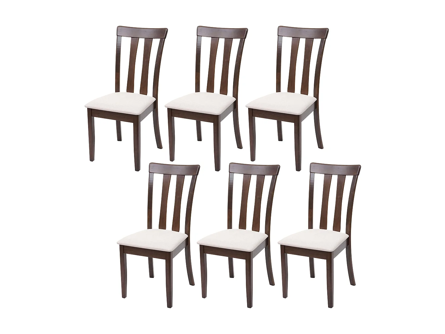 Chaise de salle à manger MCW-G46 (lot de 6),  châssis foncé, beige