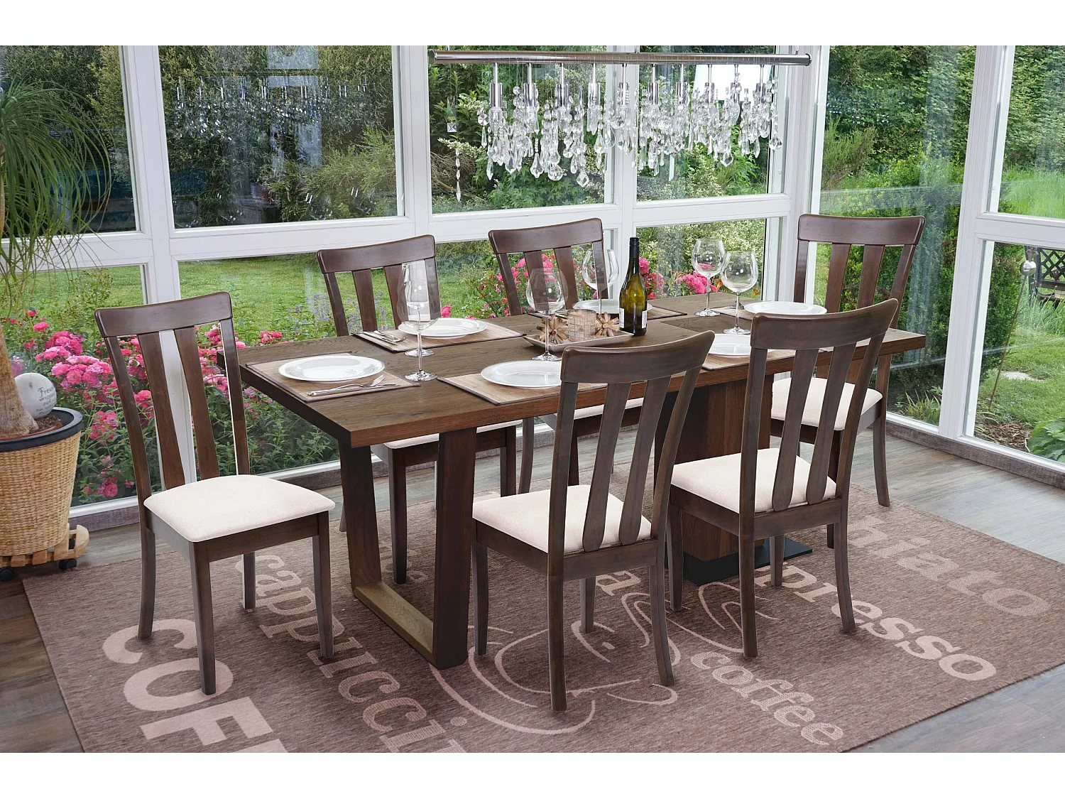 Chaise de salle à manger MCW-G46 (lot de 6),  châssis foncé, beige