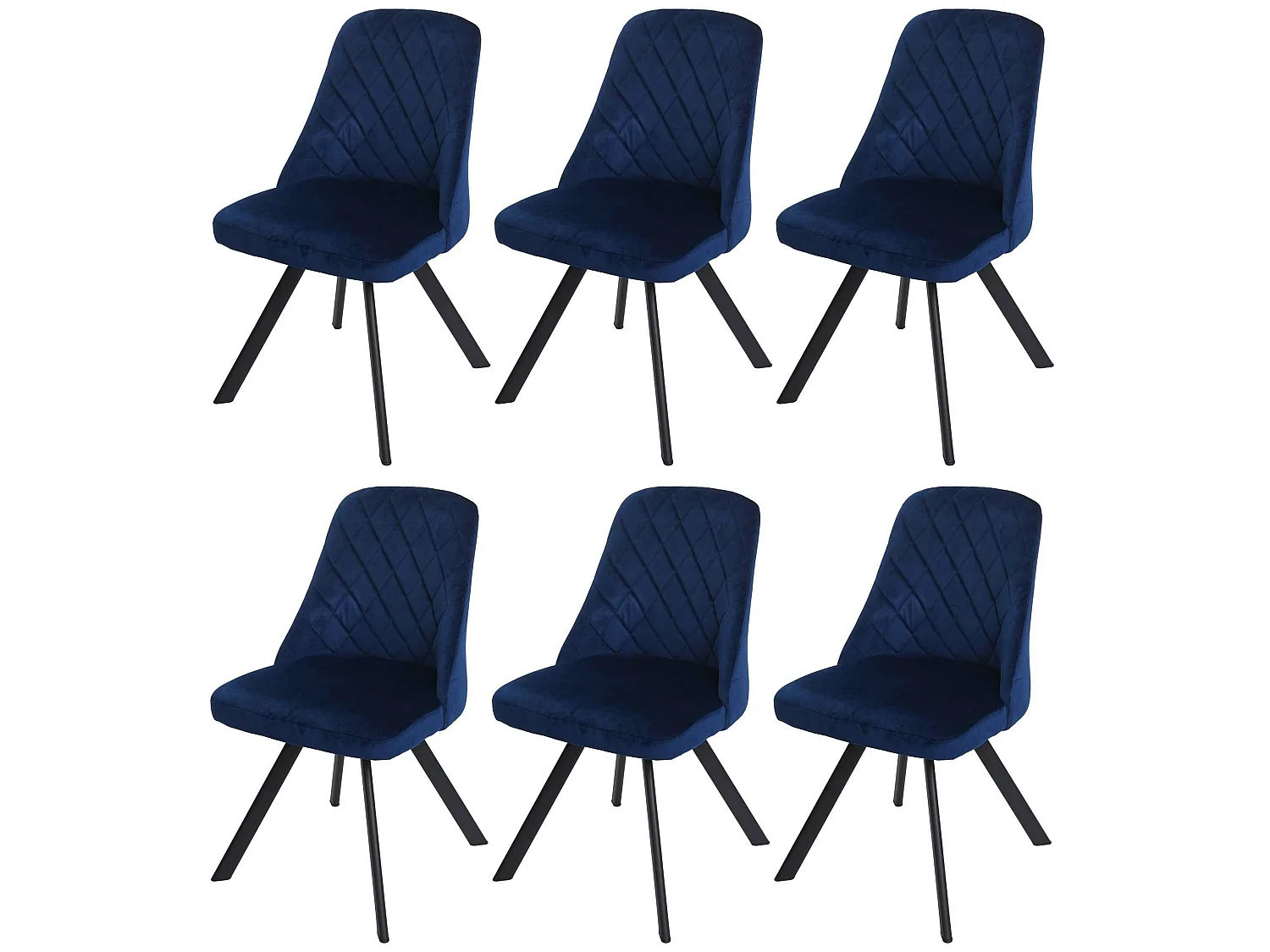 Chaise de salle à manger MCW-K25 (lot de 6),  bleu