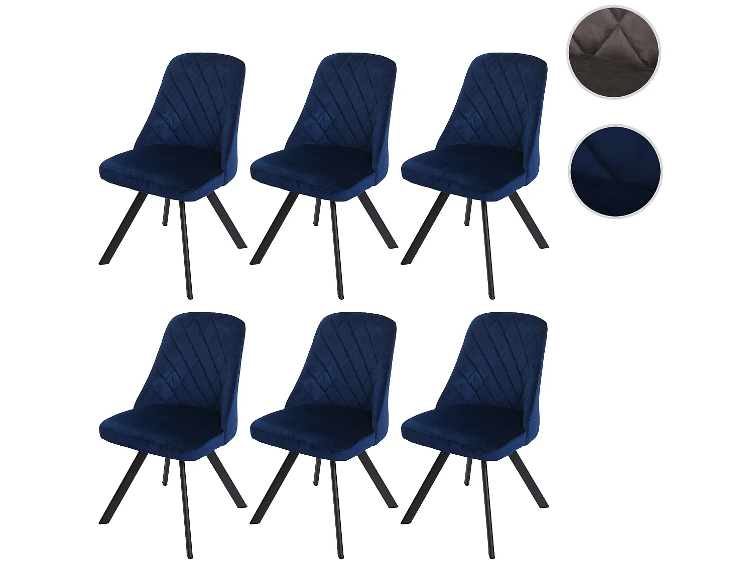 Chaise de salle à manger MCW-K25 (lot de 6),  bleu