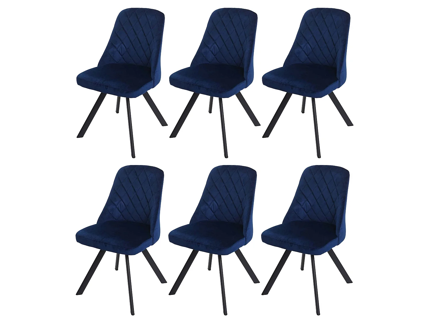 Chaise de salle à manger MCW-K25 (lot de 6),  bleu