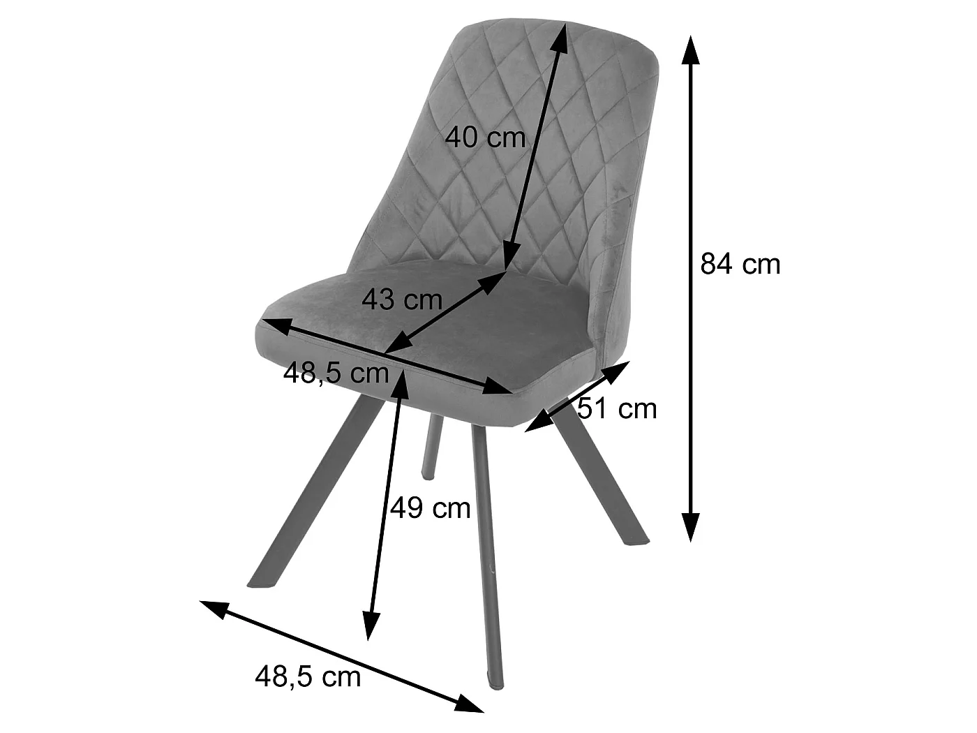 Chaise de salle à manger MCW-K25 (lot de 6),  bleu