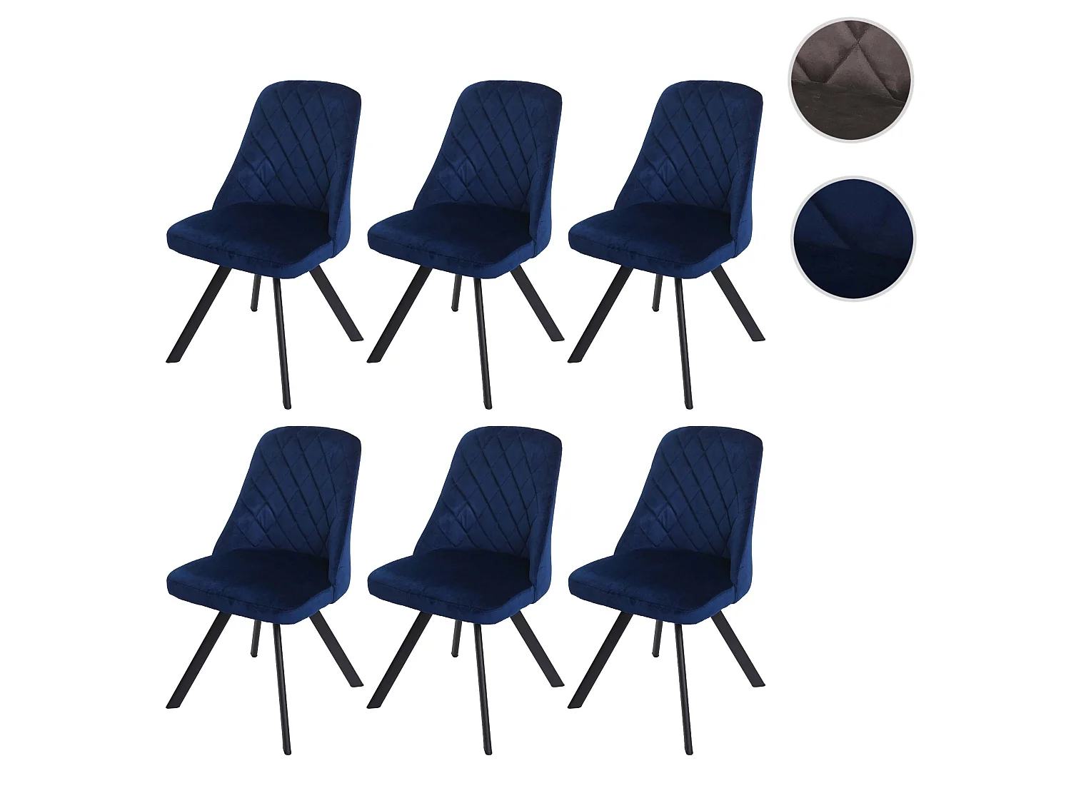 Chaise de salle à manger MCW-K25 (lot de 6),  bleu
