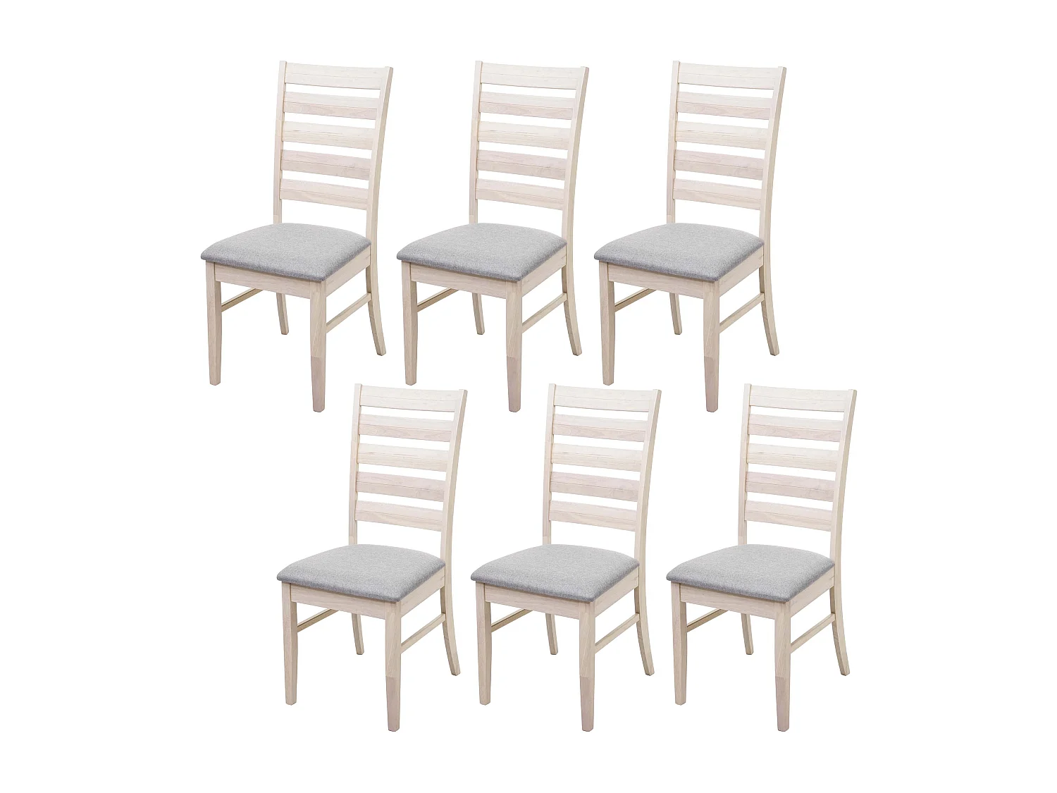 Eetkamerstoel MCW-G47 (set van 6),  licht frame, grijs
