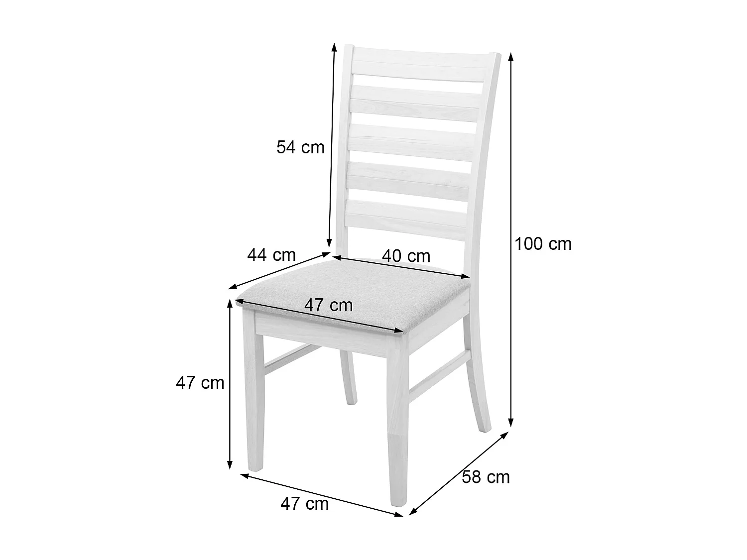 Eetkamerstoel MCW-G47 (set van 6),  licht frame, grijs