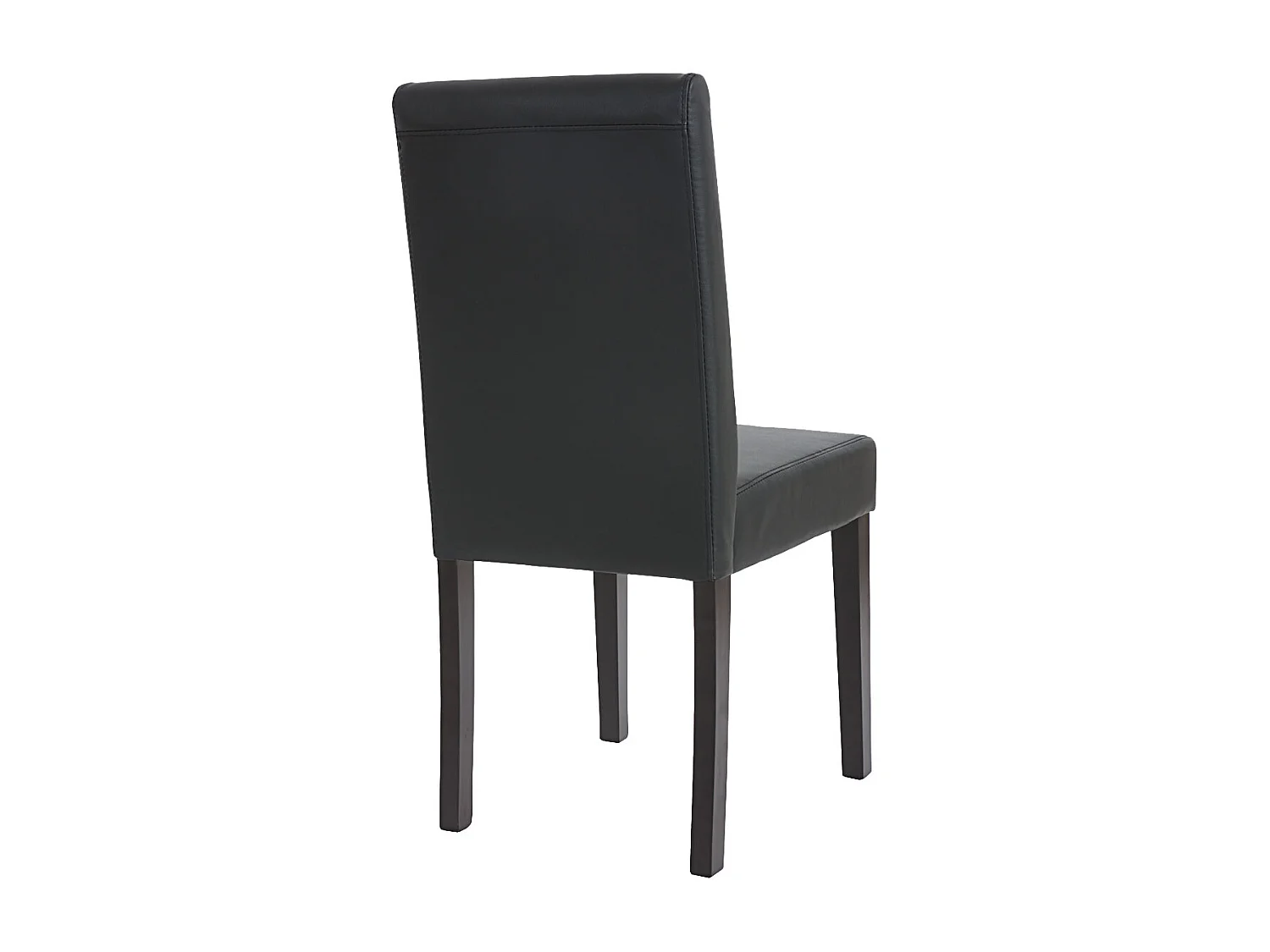Chaise de salle à manger Littau (lot de 4),  simili-cuir, noir mat, pieds foncés