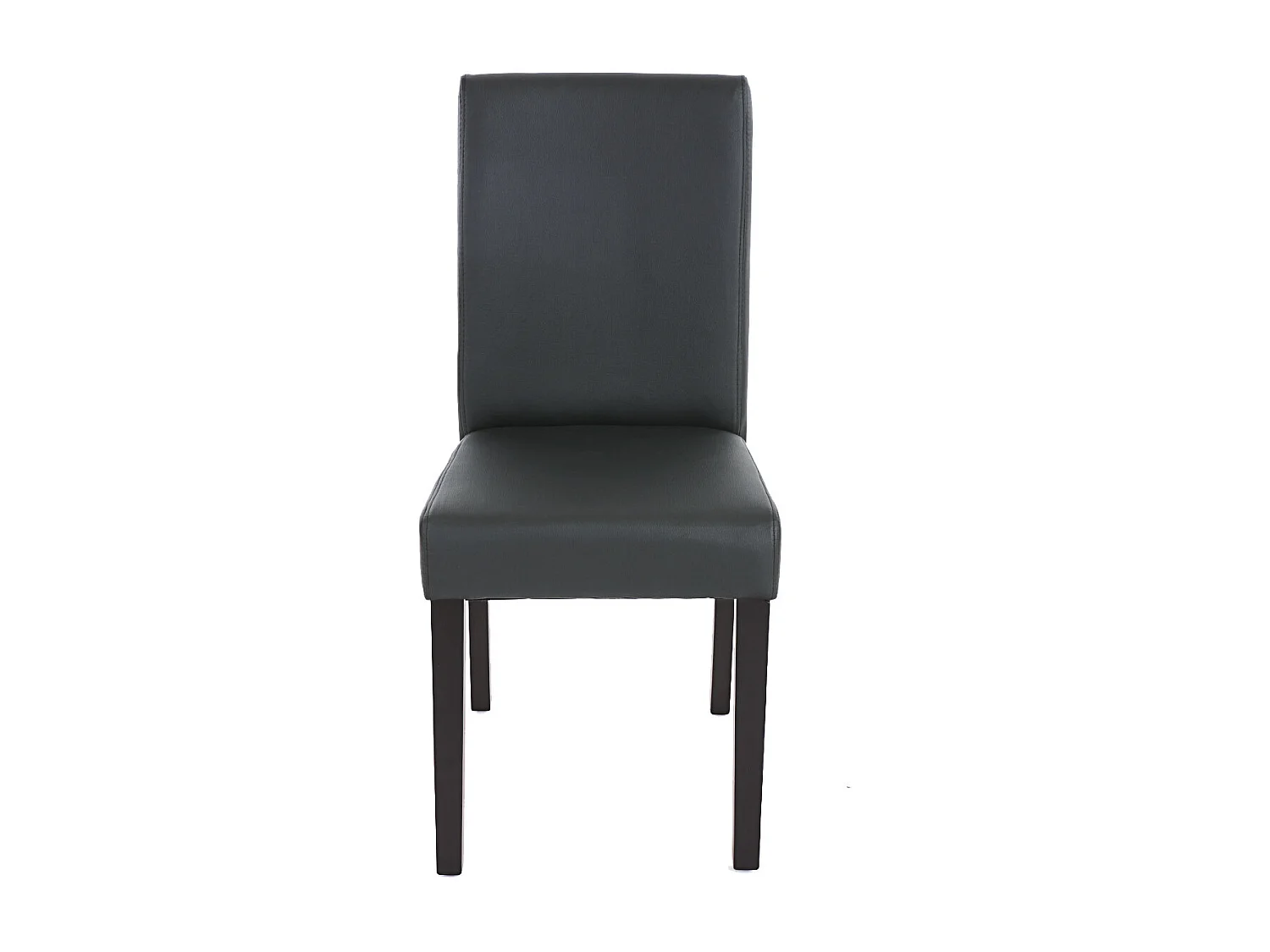 Chaise de salle à manger Littau (lot de 4),  simili-cuir, noir mat, pieds foncés