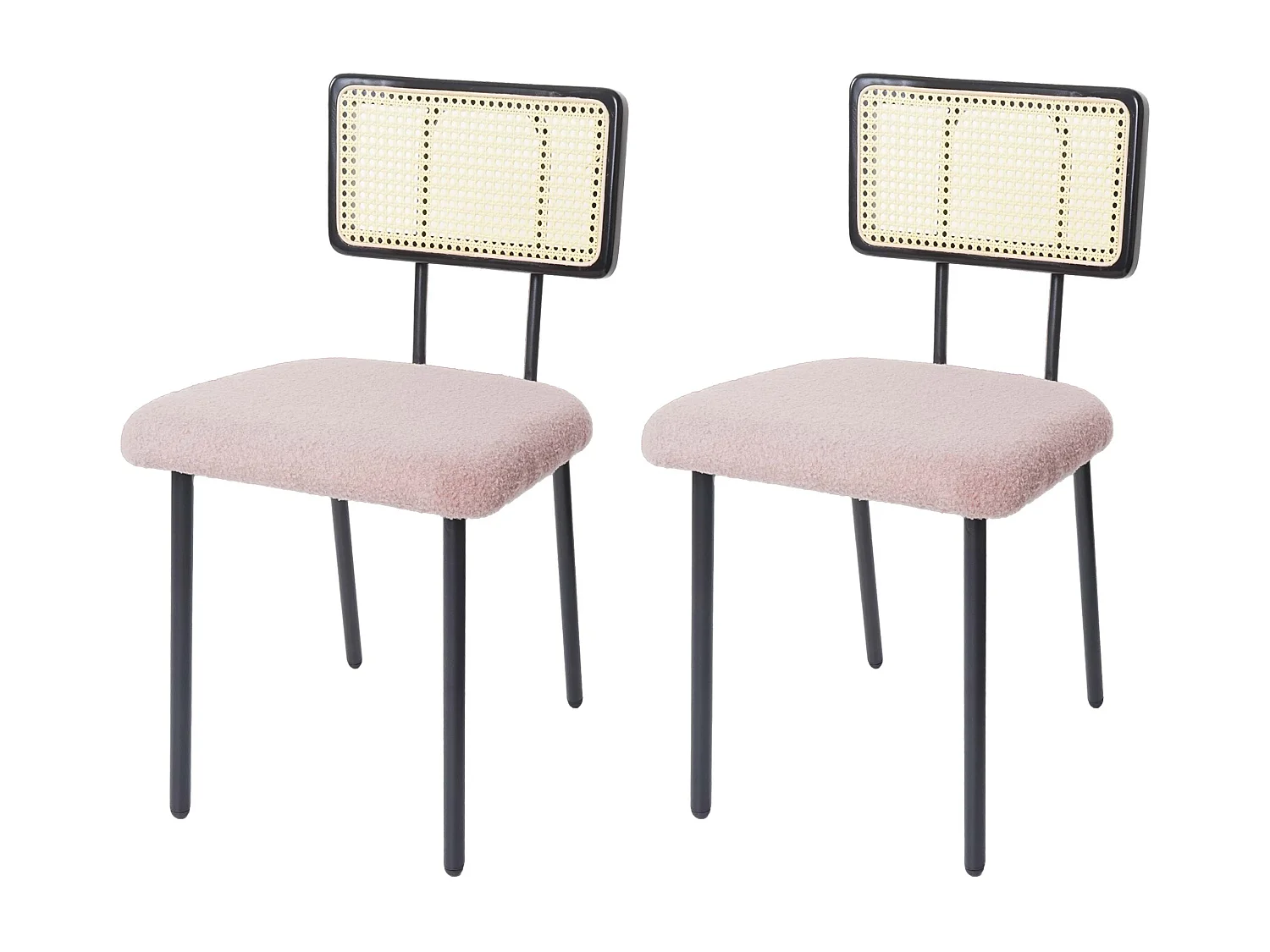 Chaise de salle à manger MCW-K88 (lot de 2),  tissu/textile rose