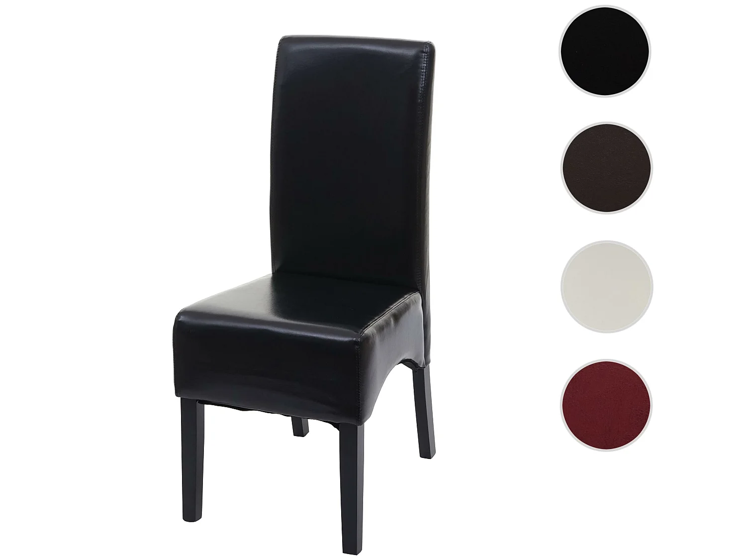 Chaise de salle à manger Crotone,  noir, pieds foncés