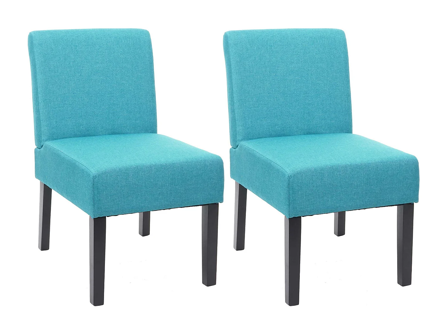 Eetkamerstoel MCW-F61 (set van 2),  petrolblauw