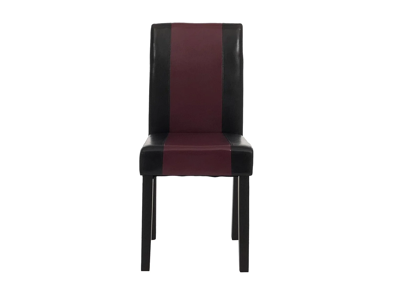 Eetkamerstoel Littau (set van 4),  kunstleer, zwart-rood, donkere poten