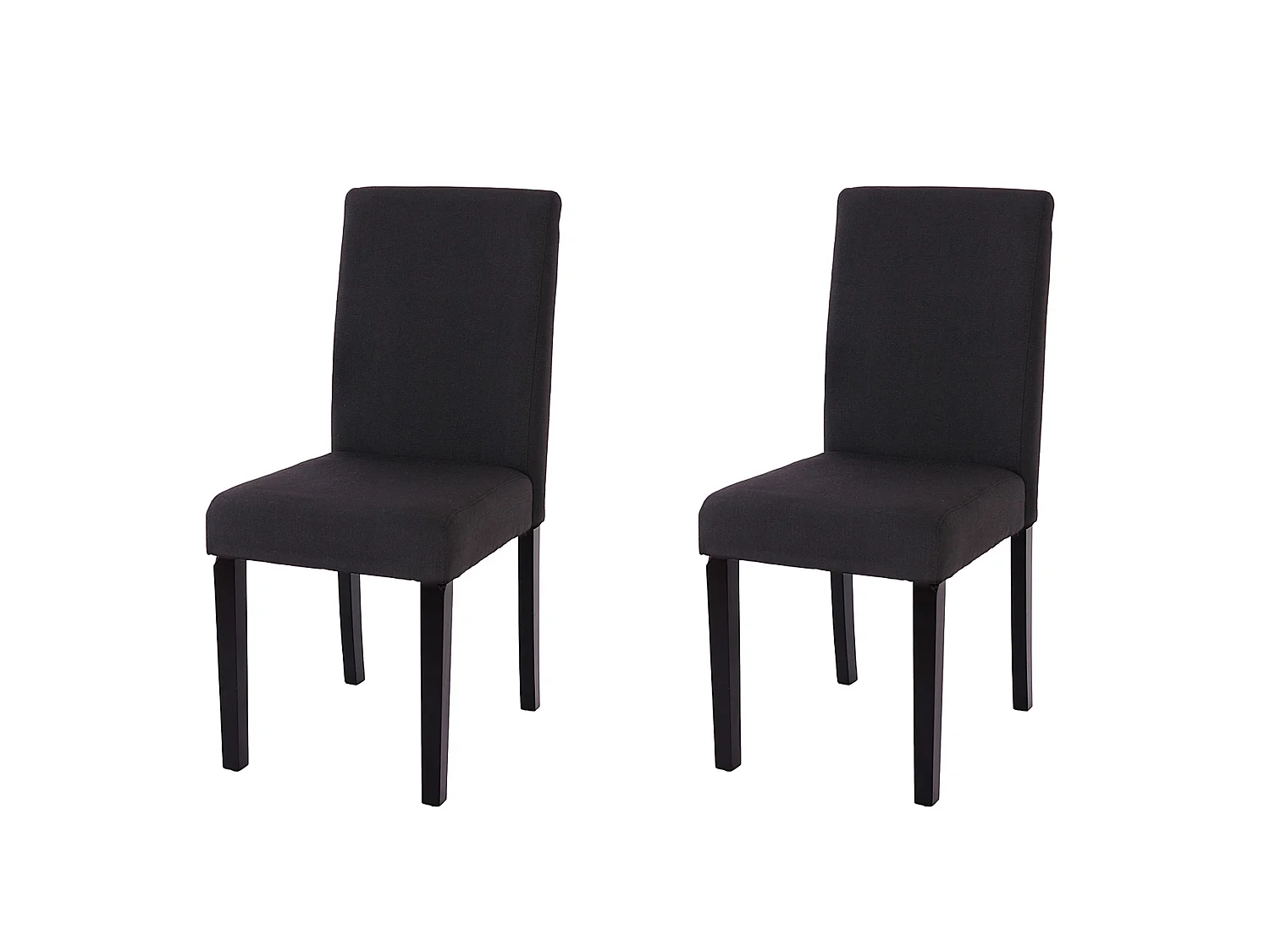 Chaise de salle à manger Littau (lot de 2),  tissu noir, pieds foncés