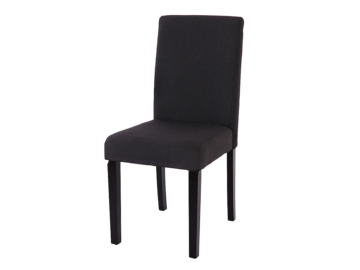 Chaise de salle à manger Littau (lot de 2),  tissu noir, pieds foncés