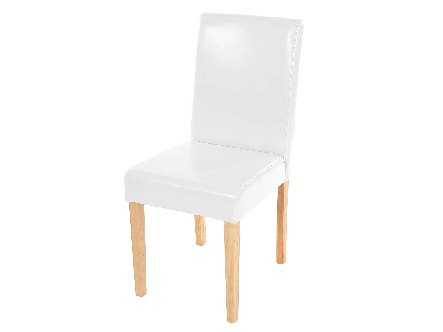 Littau eetkamerstoel,  wit, lichtgekleurde poten