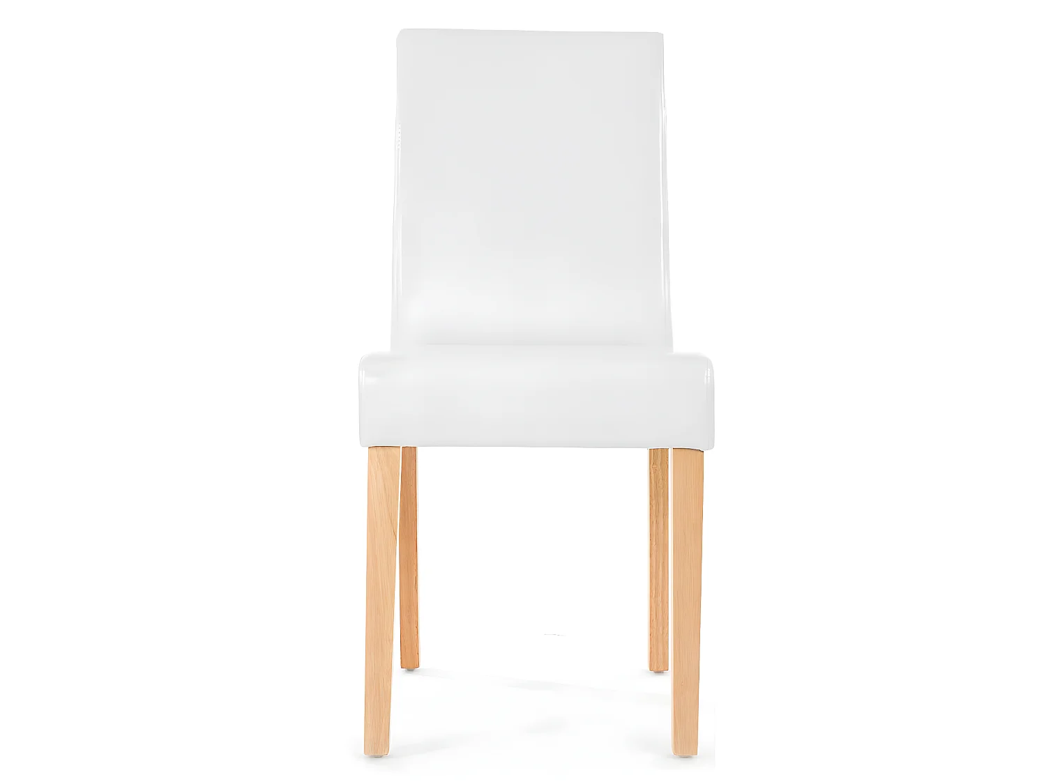 Littau eetkamerstoel,  wit, lichtgekleurde poten