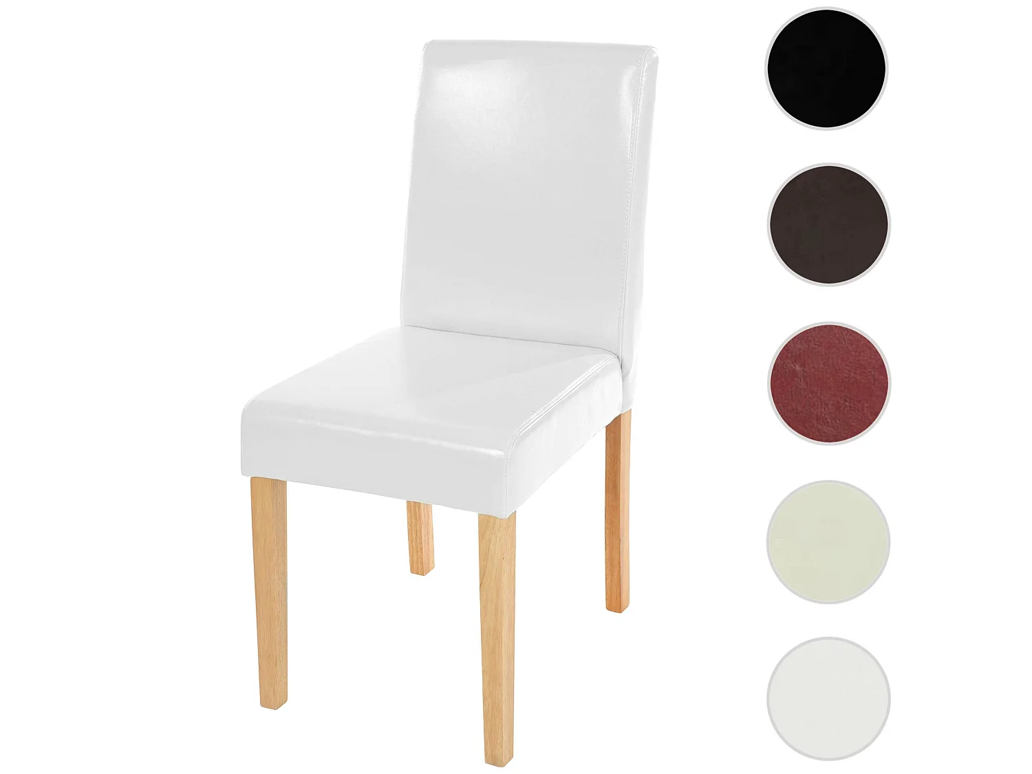 Littau eetkamerstoel,  wit, lichtgekleurde poten