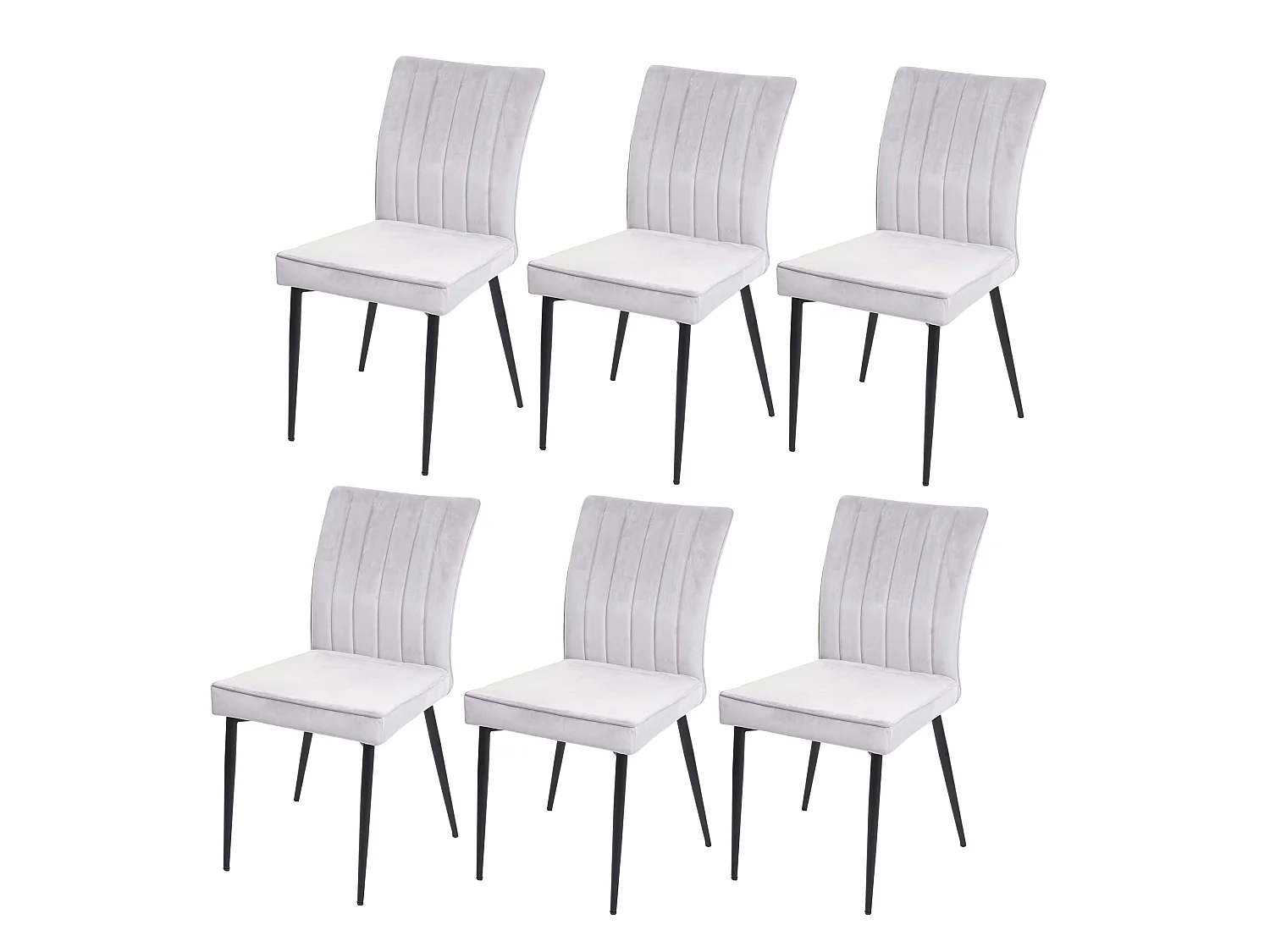 Chaise de salle à manger MCW-K16 (lot de 6),  gris clair