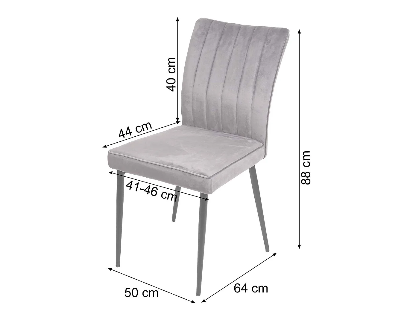 Chaise de salle à manger MCW-K16 (lot de 6),  gris clair