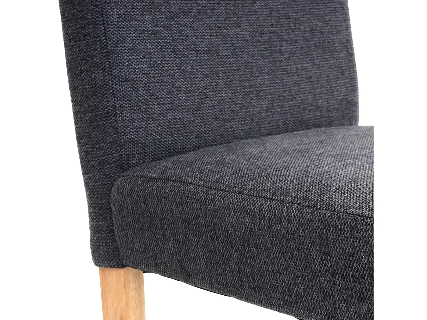 Littau eetkamerstoel (set van 2),  textiel, antracietgrijs, lichte poten