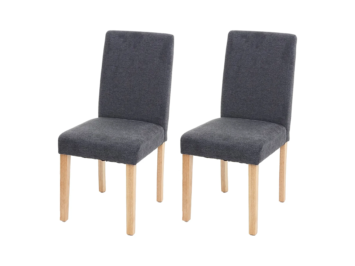 Chaise de salle à manger Littau (lot de 2),  textile, gris anthracite, pieds clairs
