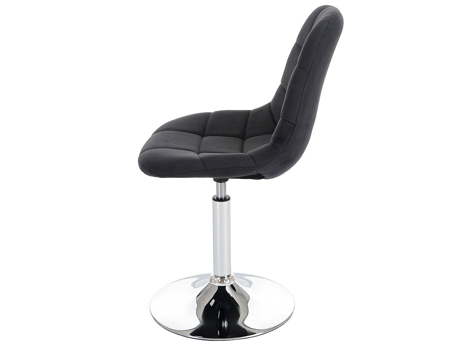 Chaise de salle à manger MCW-A60,  tissu/textile gris foncé, pied chromé