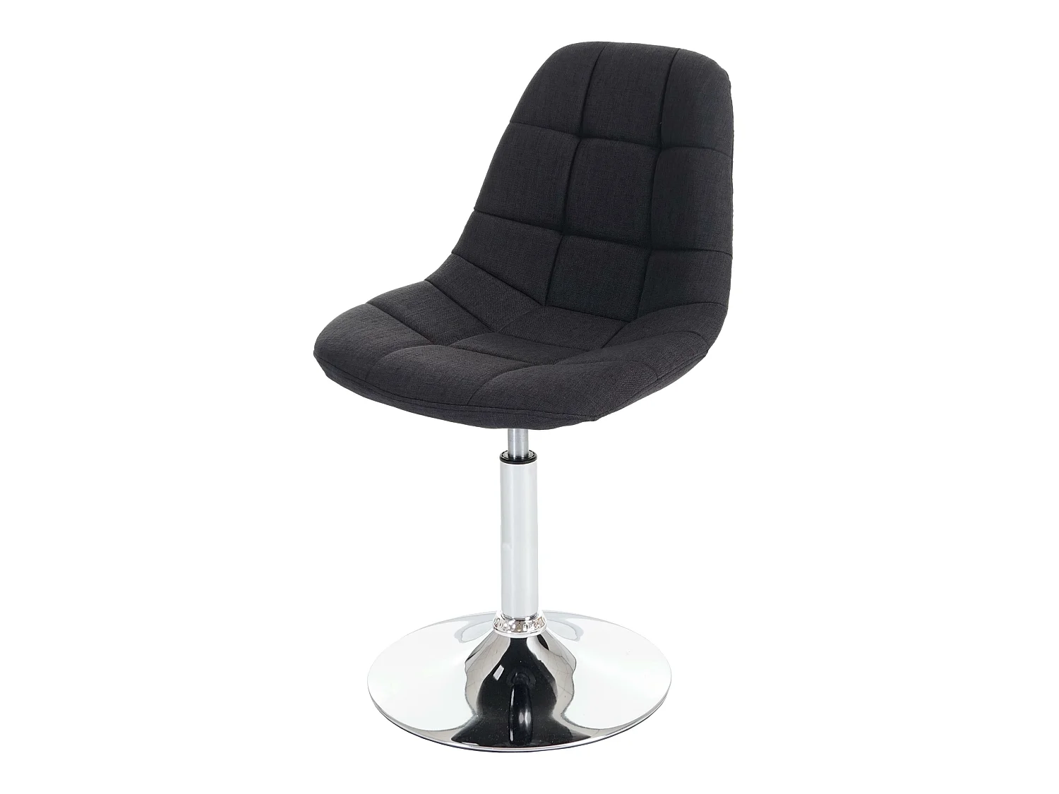 Silla de comedor MCW-A60,  tela/textil gris oscuro, base cromada