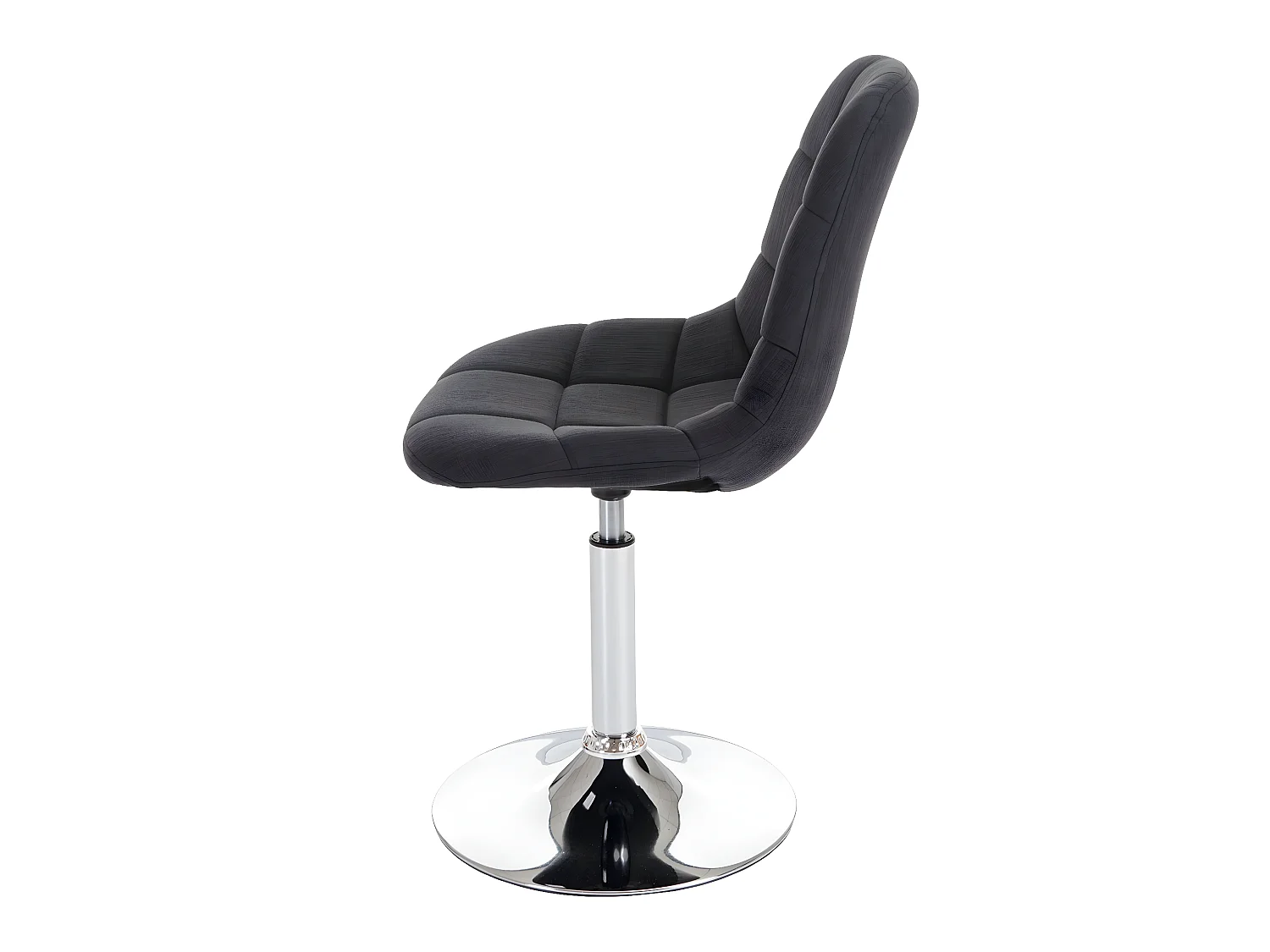 Chaise de salle à manger MCW-A60,  tissu/textile gris foncé, pied chromé