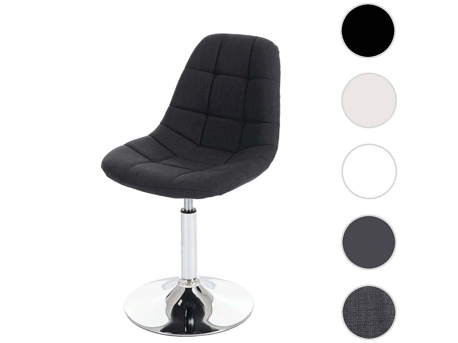 Esszimmerstuhl MCW-A60, Stoff/Textil dunkelgrau, Chromfuß