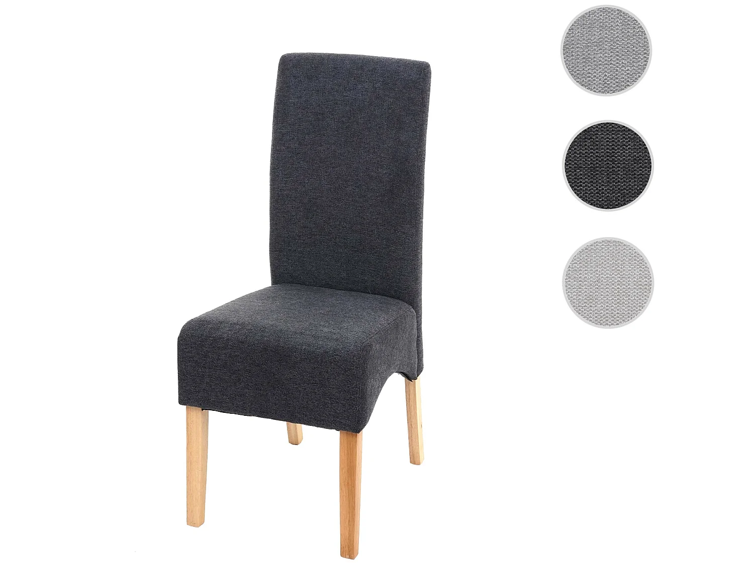 Chaise de salle à manger Crotone,  gris foncé, pieds clairs