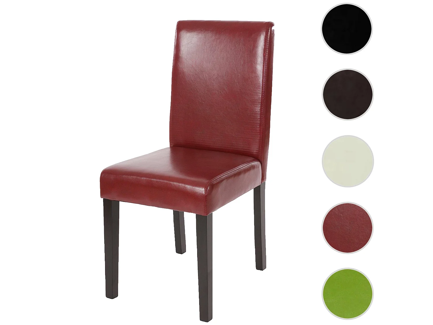 Chaise de salle à manger Littau,  rouge-brun, pieds foncés