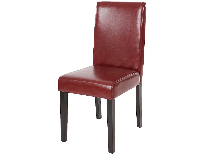Chaise de salle à manger Littau,  rouge-brun, pieds foncés