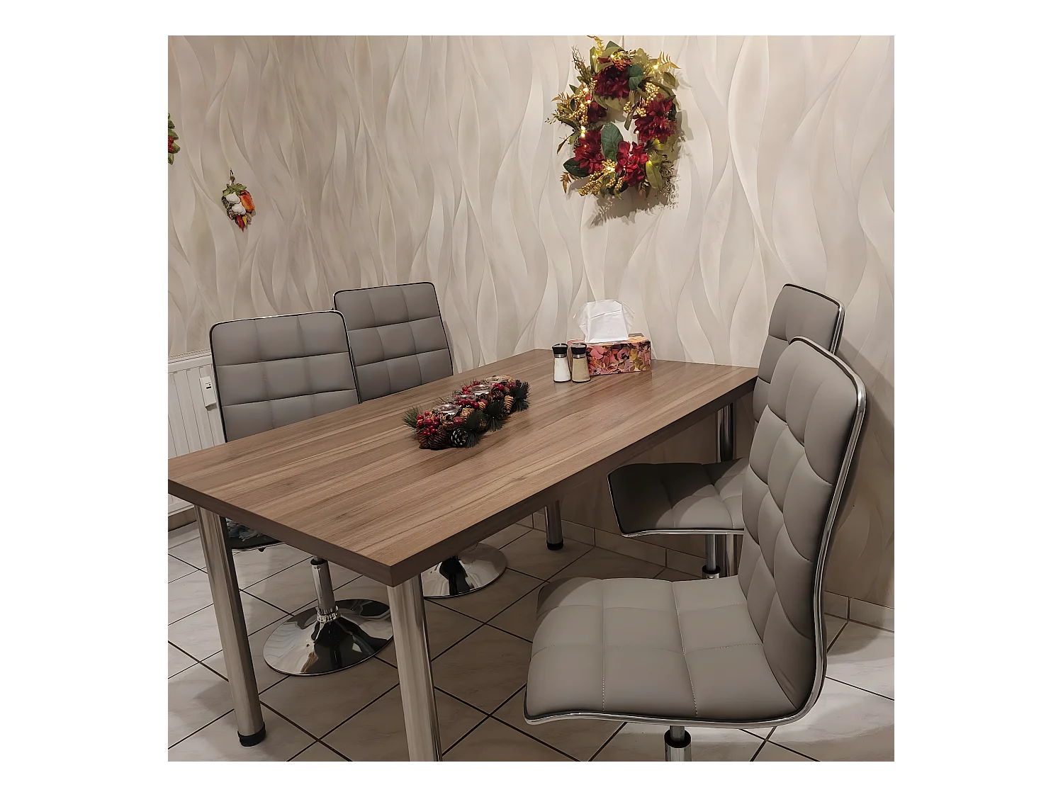 Set 6x sedie soggiorno eleganti MCW-C41 design moderno ecopelle sala pranzo avorio