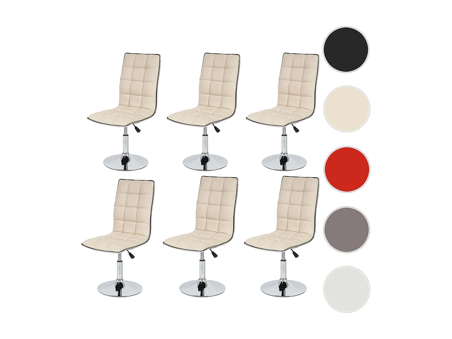 Krzesło do jadalni MCW-C41 (zestaw 6 szt.),  kremowe