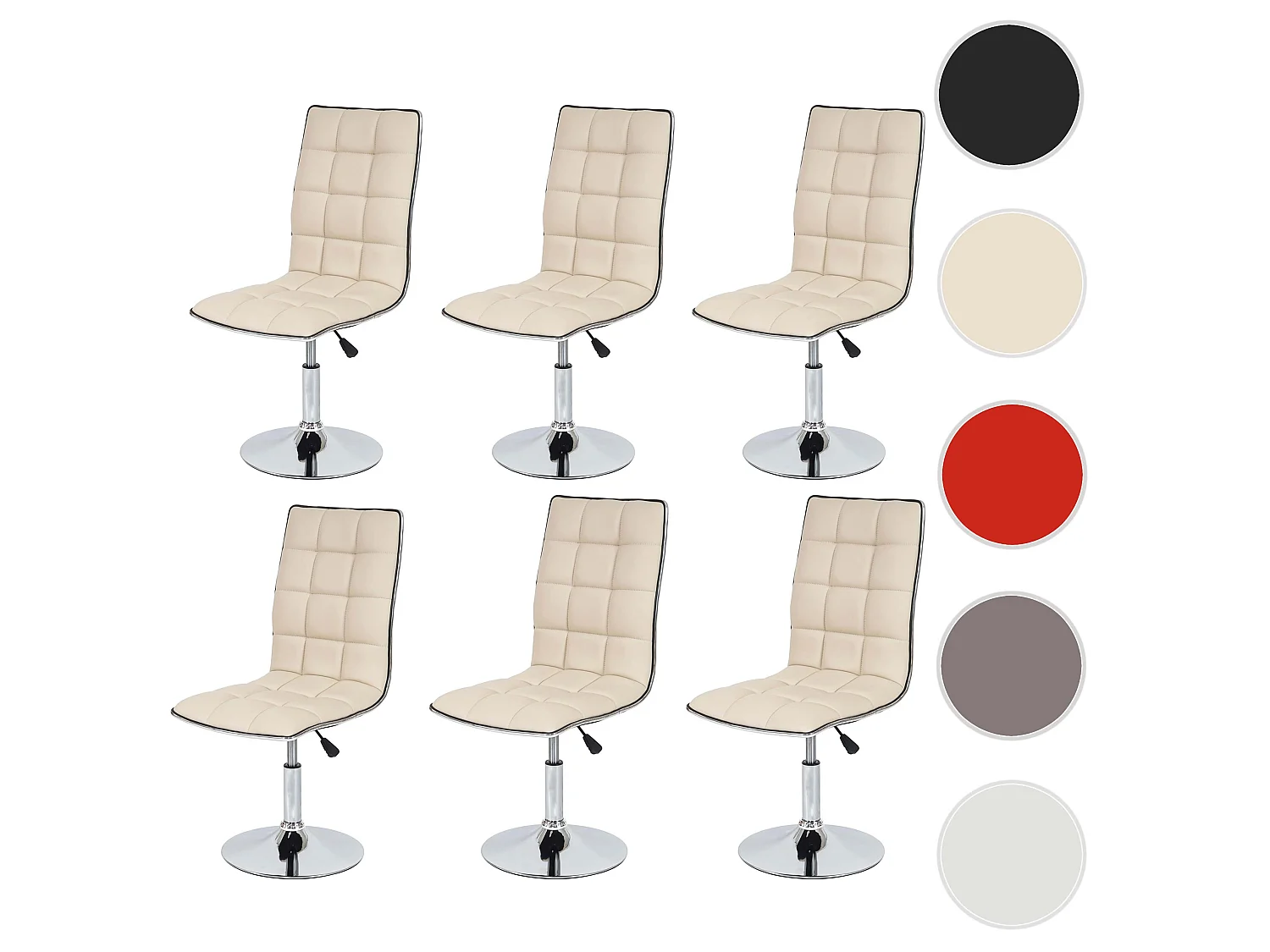 Krzesło do jadalni MCW-C41 (zestaw 6 sztuk),  kremowe