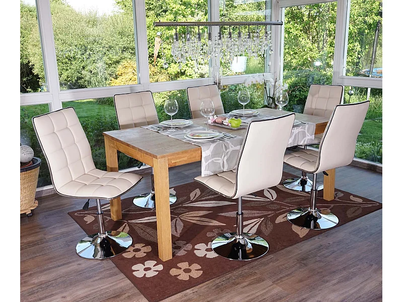 Chaise de salle à manger MCW-C41 (lot de 6),  crème