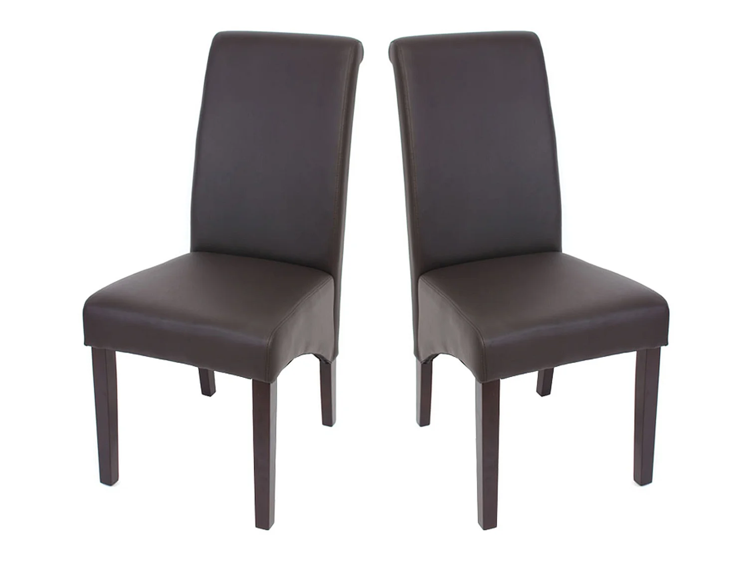 Chaise de salle à manger Cesena (lot de 2),  similicuir mat, marron, pieds foncés