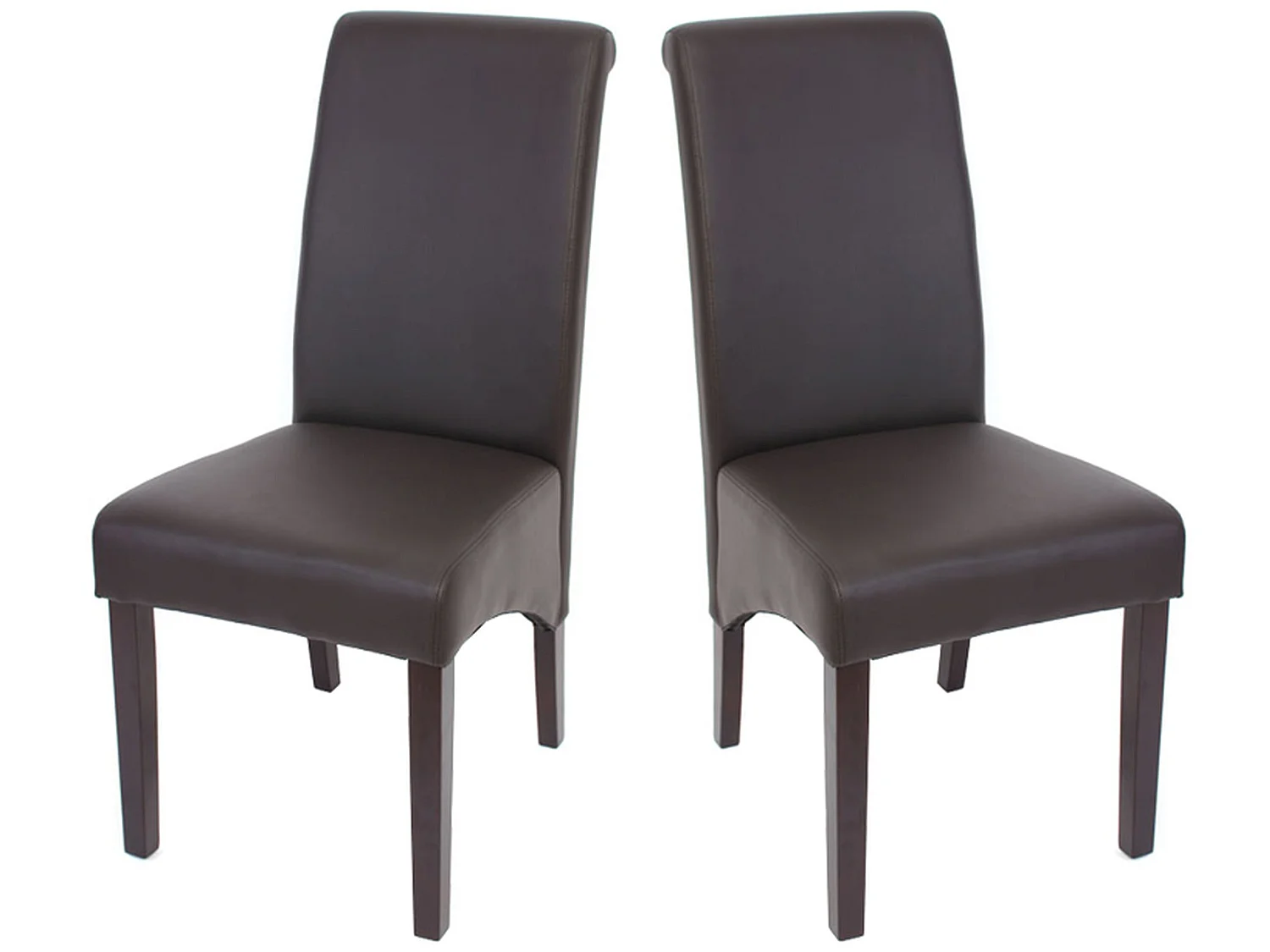 Chaise de salle à manger Cesena (lot de 2),  similicuir mat, marron, pieds foncés