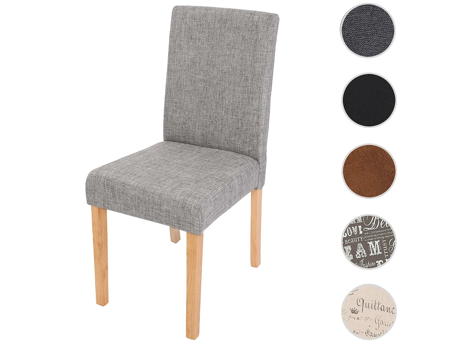 Chaise de salle à manger Littau Schriftzug,  gris pieds clairs