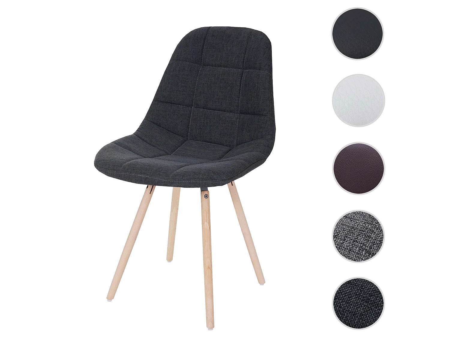 Esszimmerstuhl MCW-A60 II, Stoff/Textil dunkelgrau