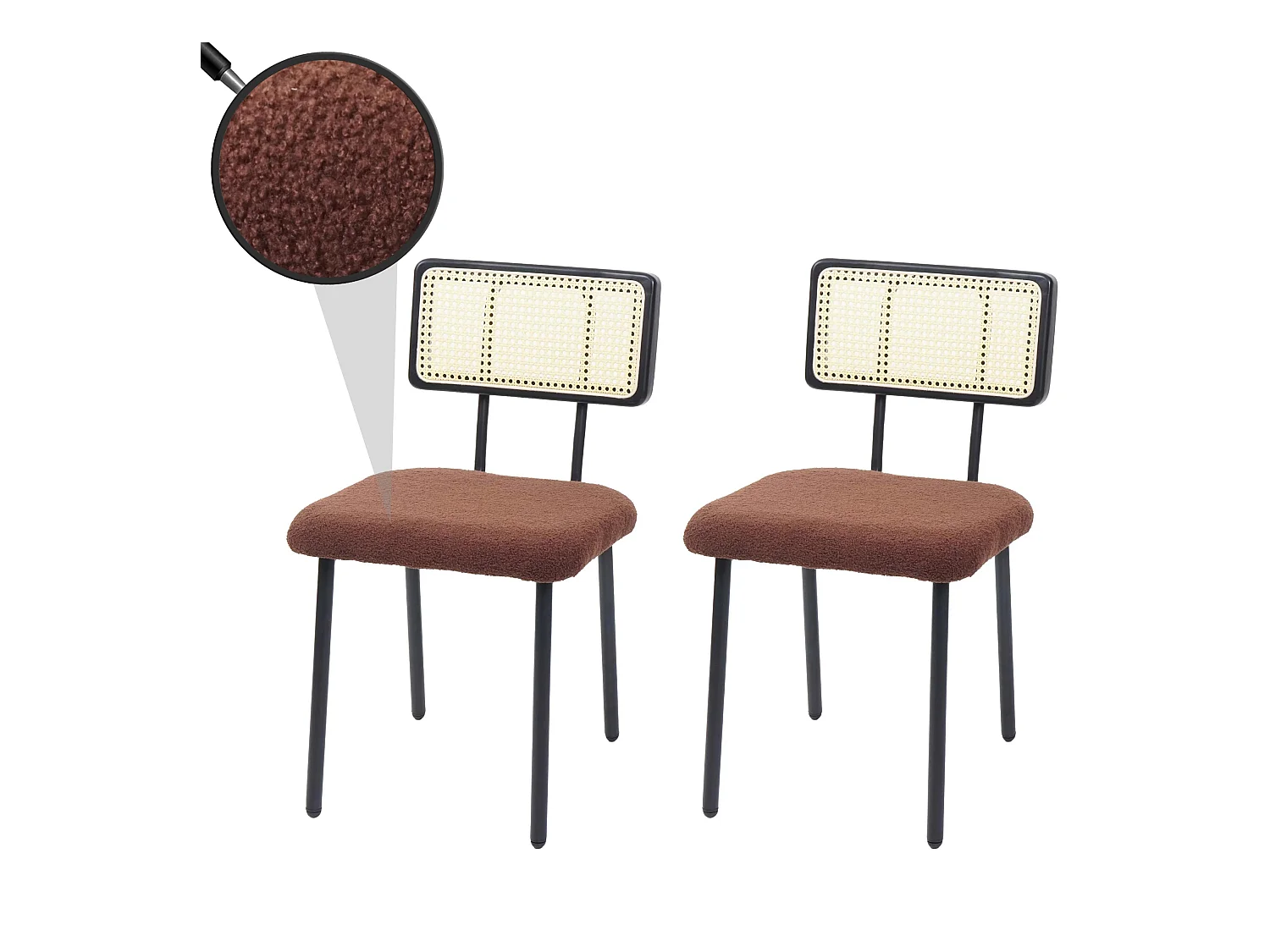 MCW-K88 eetkamerstoel (set van 2),  stof/textiel bruin