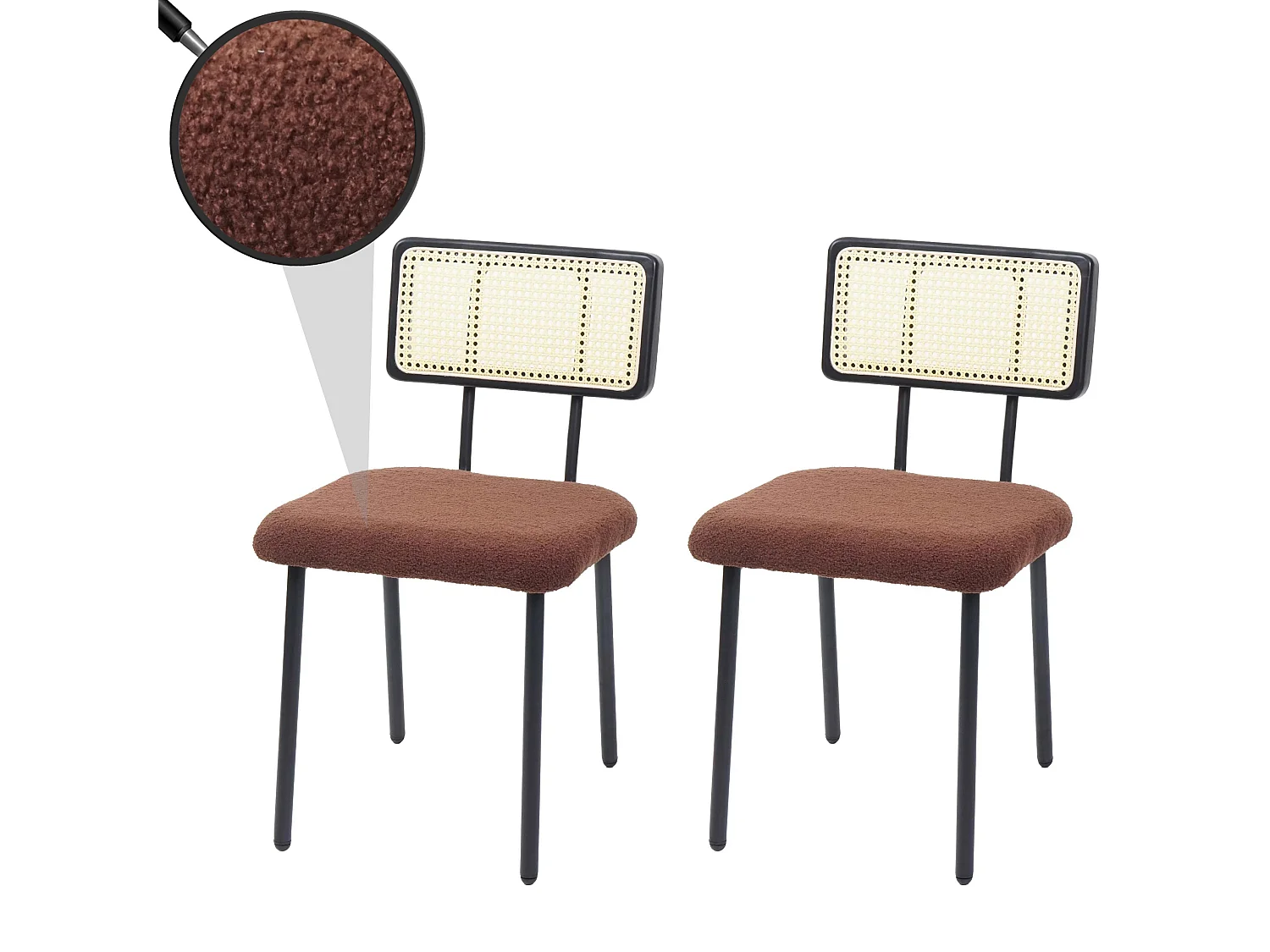 MCW-K88 eetkamerstoel (set van 2),  stof/textiel bruin