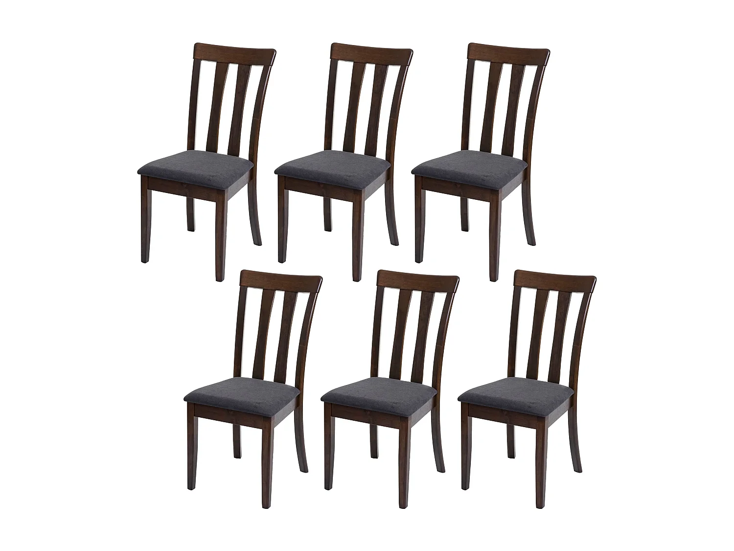 Chaise de salle à manger MCW-G46 (lot de 6),  cadre foncé, gris foncé