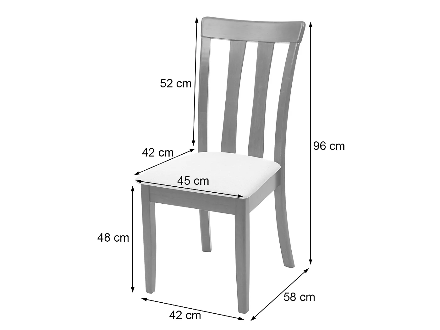 Chaise de salle à manger MCW-G46 (lot de 6),  cadre foncé, gris foncé