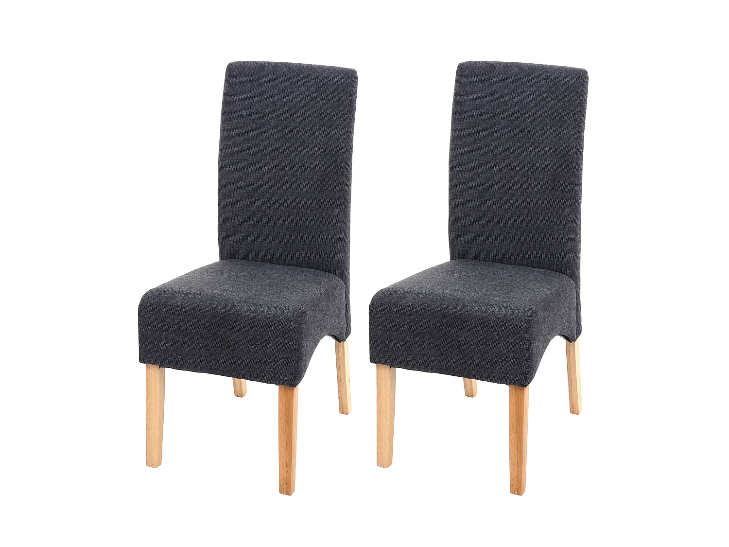 Eetkamerstoel Crotone (set van 2),  donkergrijs, lichte poten