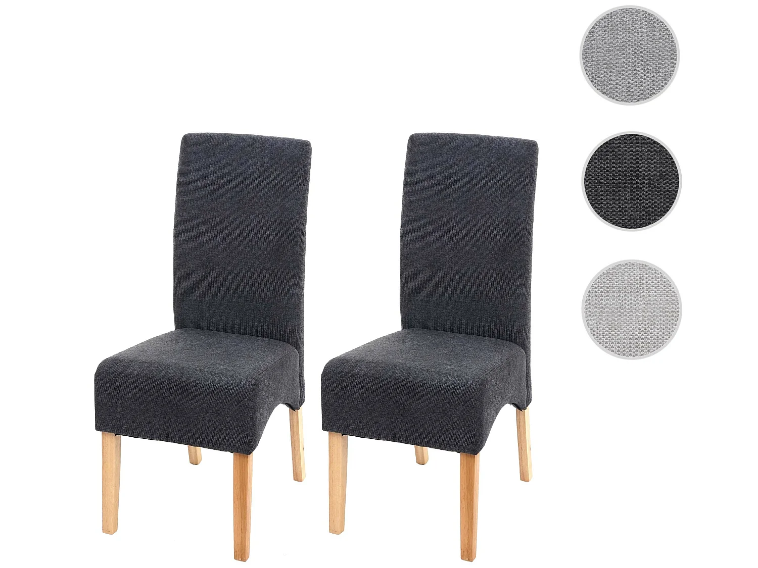 Chaise de salle à manger Crotone (lot de 2),  gris foncé, pieds clairs